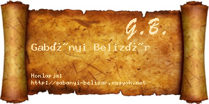 Gabányi Belizár névjegykártya